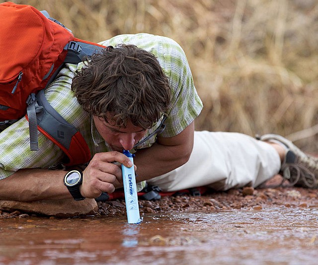 Drinking Stream Water with the Lifestraw