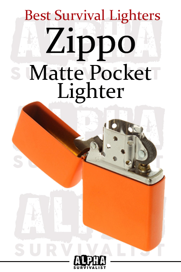Zippo Matte Pocket Survival Lighter in Orange